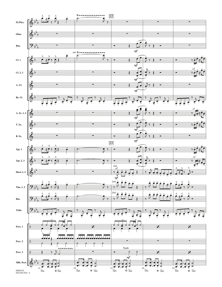 Hot Hot Hot - Full Score Hot Hot Hot - Full Score Concert Band scores gallery preview page 4