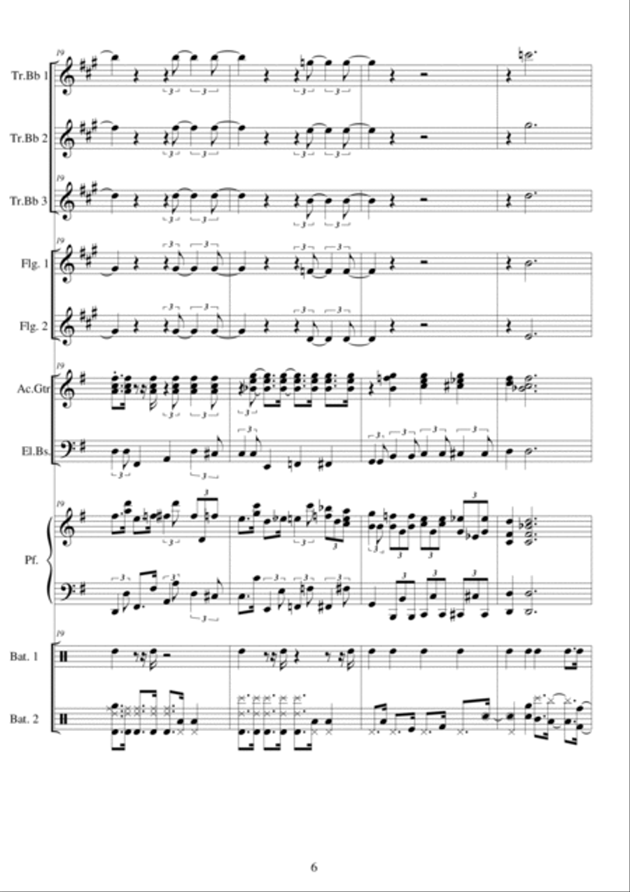 Italian Swingin' Boogie for piano and brass Piano scores gallery preview page 6