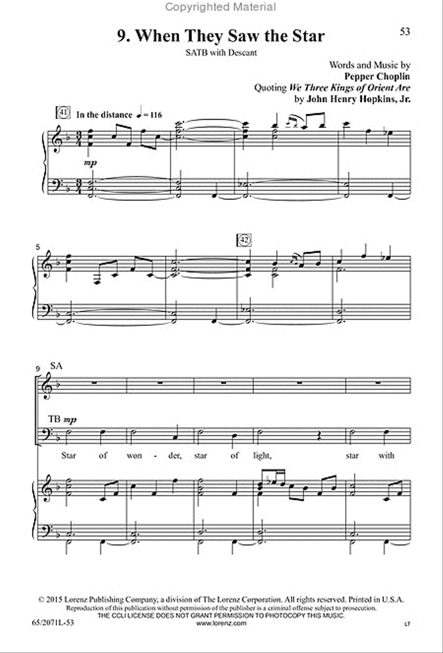 One Silent Night - SATB Score with Performance CD 4-Part scores gallery preview page 19