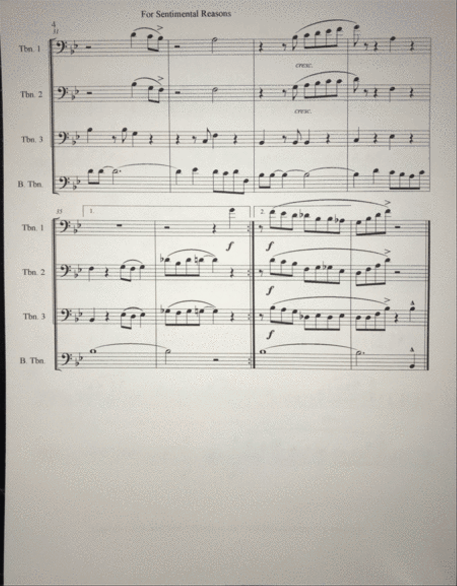(i Love You) For Sentimental Reasons Trombone Duet scores gallery preview page 4