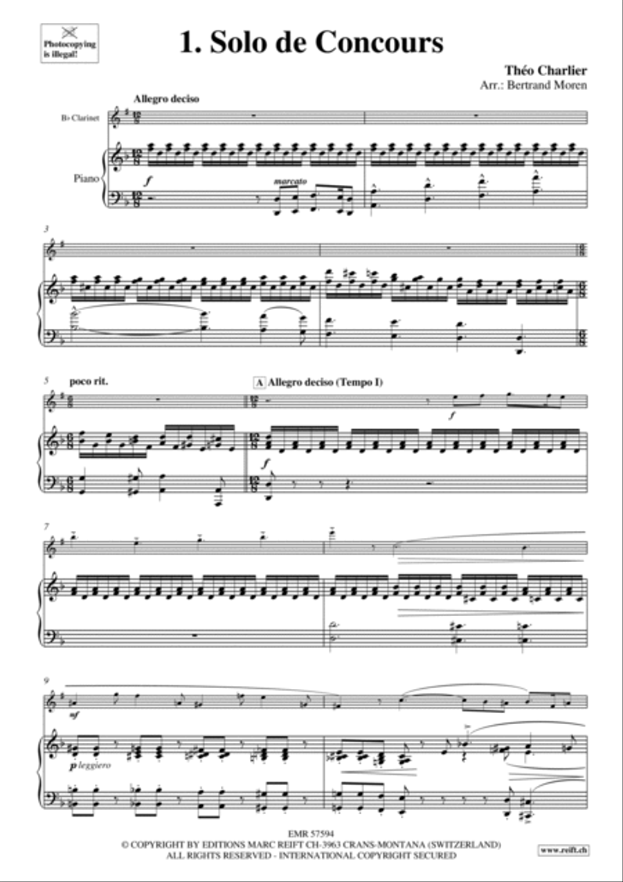 1. Solo de Concours Clarinet Solo scores gallery preview page 4
