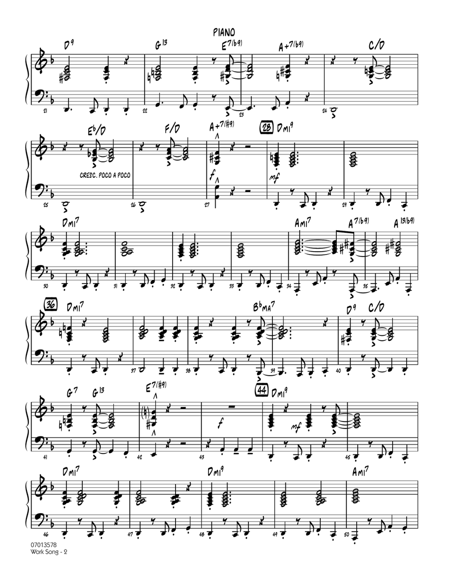 Work Song (arr. John Berry) - Piano Jazz Ensemble scores gallery preview page 2