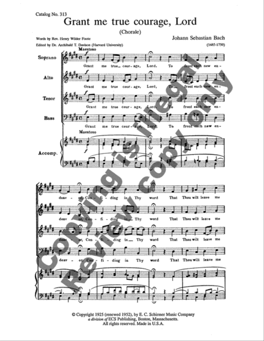Grant Me True Courage, Lord 4-Part scores gallery preview page 3