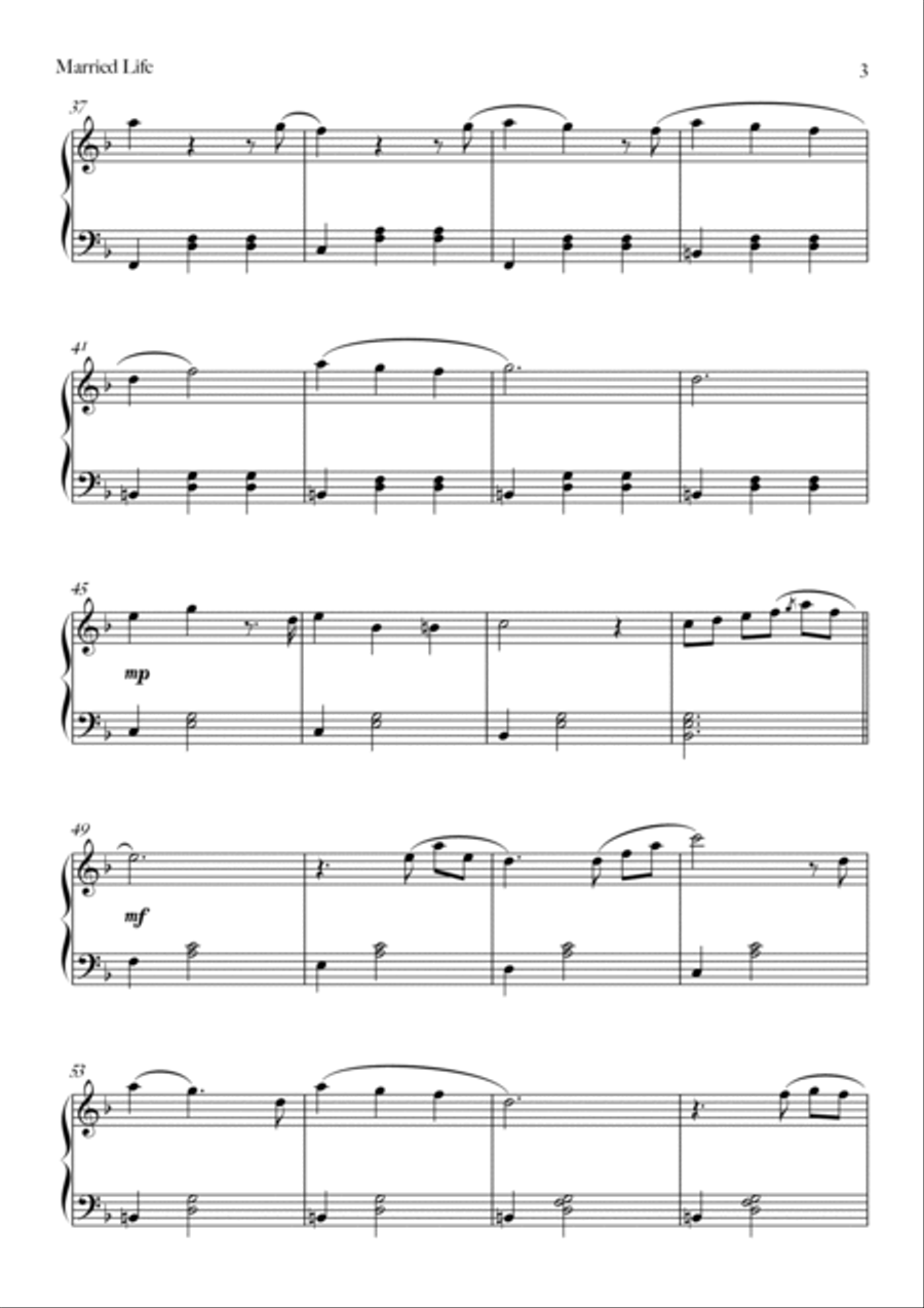 Married Life Easy Piano scores gallery preview page 3