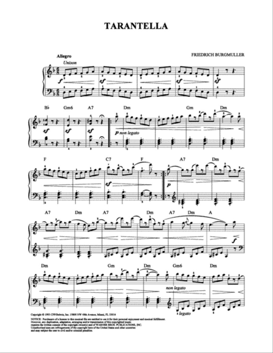 Tarantella Piano Solo scores gallery preview page 1