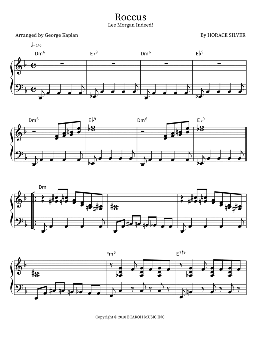 Roccus Roccus Piano scores gallery preview page 1