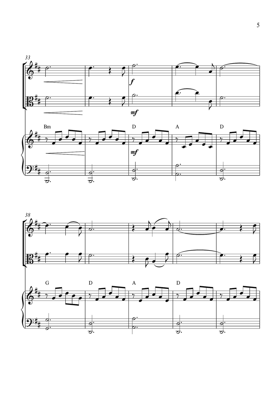 O Holy Night String Duet scores gallery preview page 5