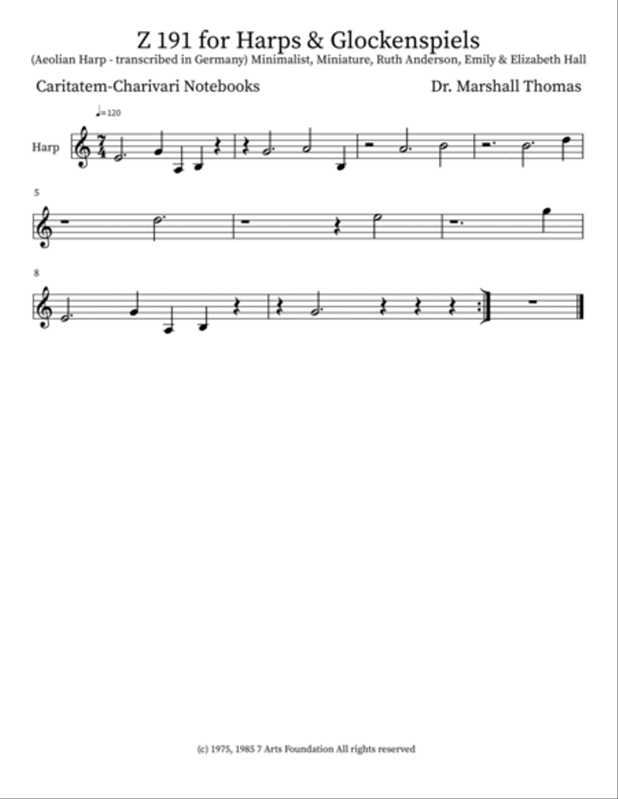 Z 191 for Harps & Glockenspiels Glockenspiel scores gallery preview page 3