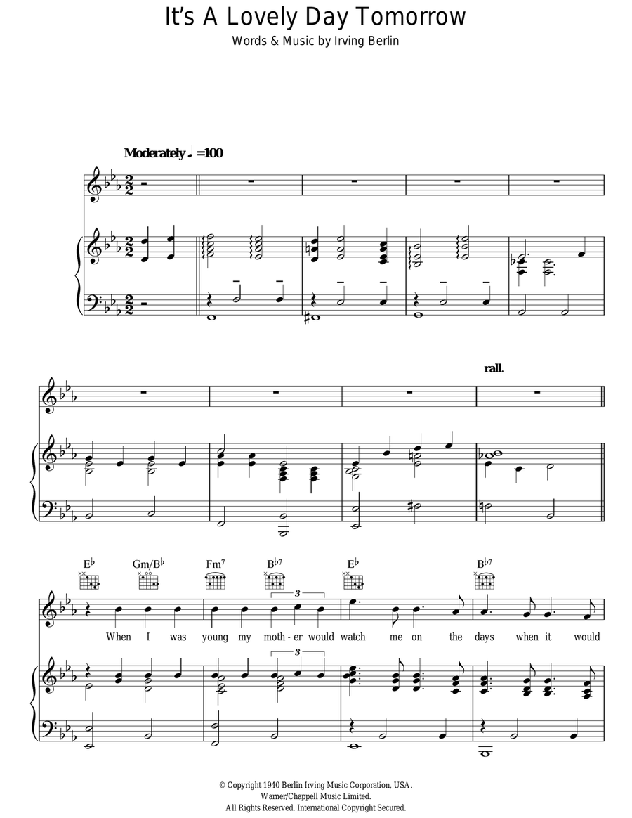 It's A Lovely Day Tomorrow Guitar scores gallery preview page 1