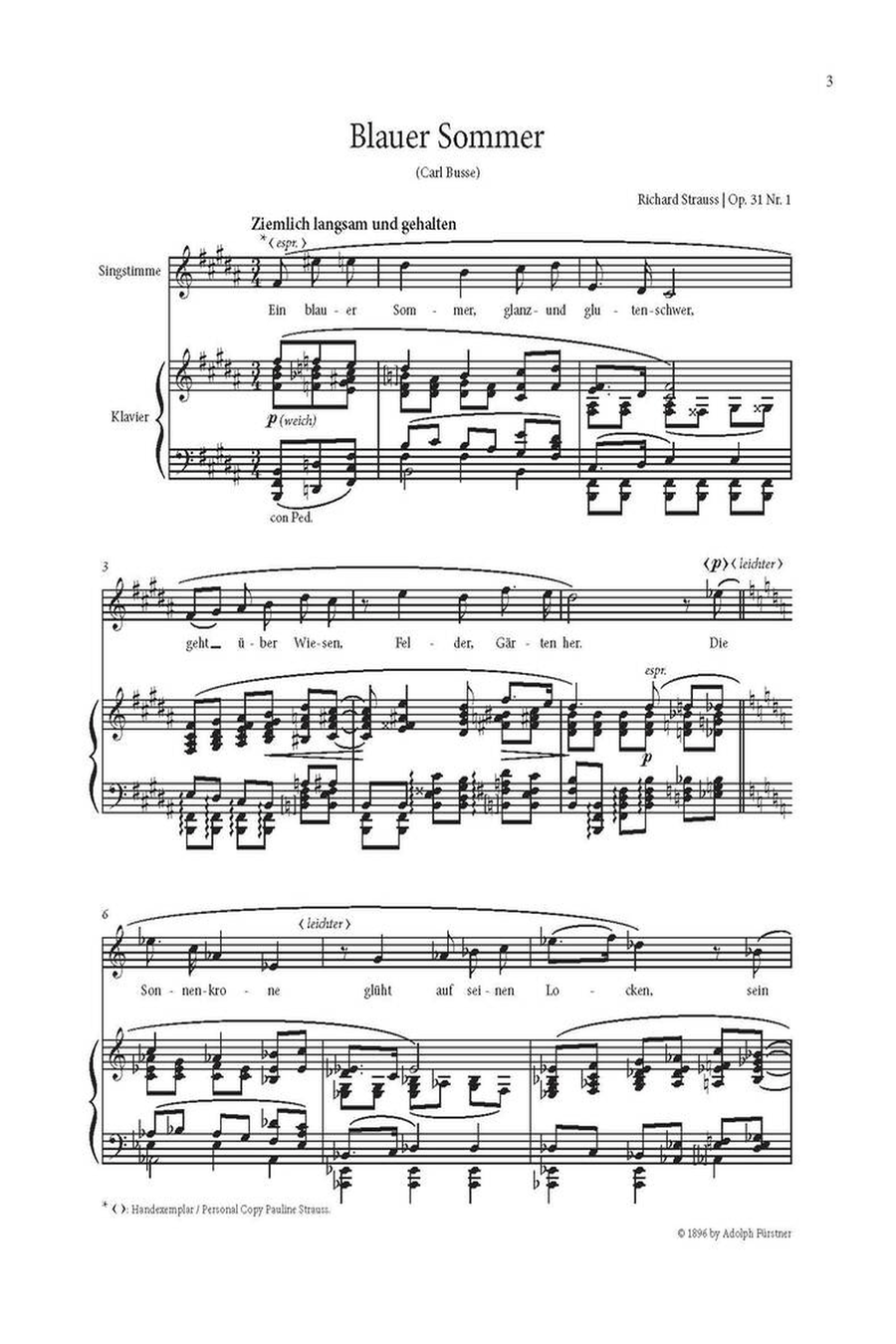 Lieder with Piano Accompaniment op. 31 to op. 43 Voice Solo scores gallery preview page 2