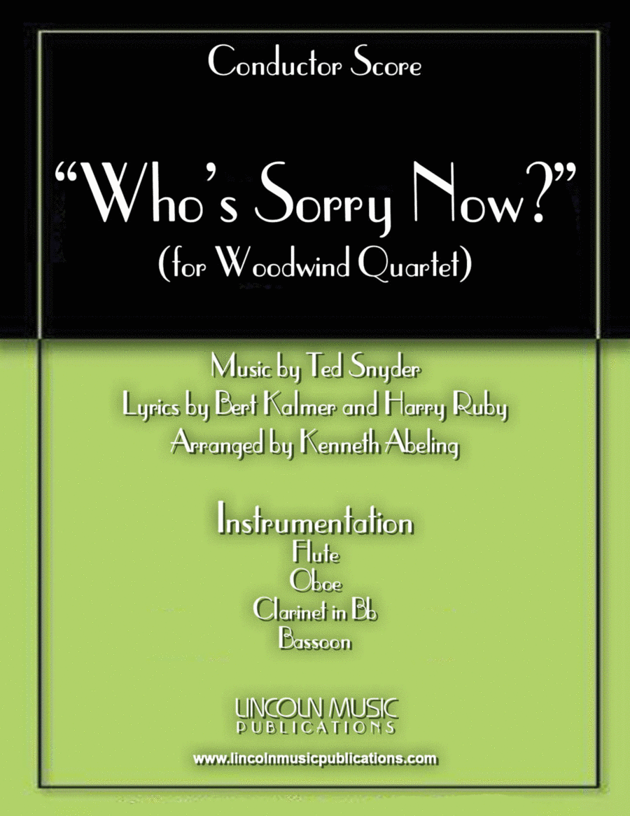 Who’s Sorry Now? (for Woodwind Quartet) image number null