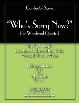 Book cover for Who’s Sorry Now? (for Woodwind Quartet)