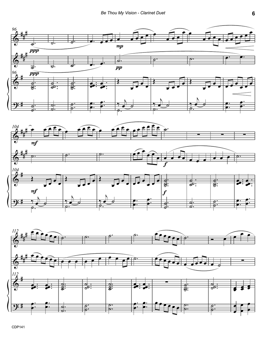 BE THOU MY VISION - CLARINET DUET with Piano Accompaniment Clarinet Duet scores gallery preview page 6