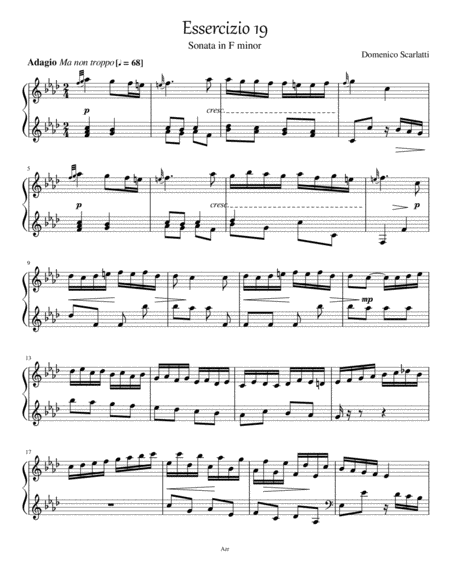 Essercizio no.19 in F minor by Domenico Scarlatti image number null