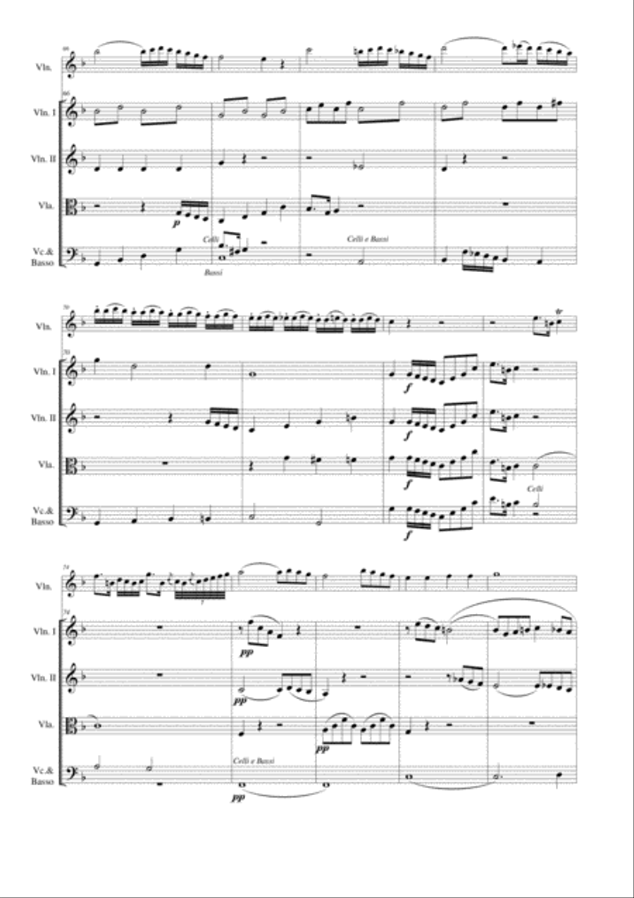 Felix Mendelssohn - Flute Concerto in d minor ( Full Score and parts) Chamber Orchestra scores gallery preview page 5