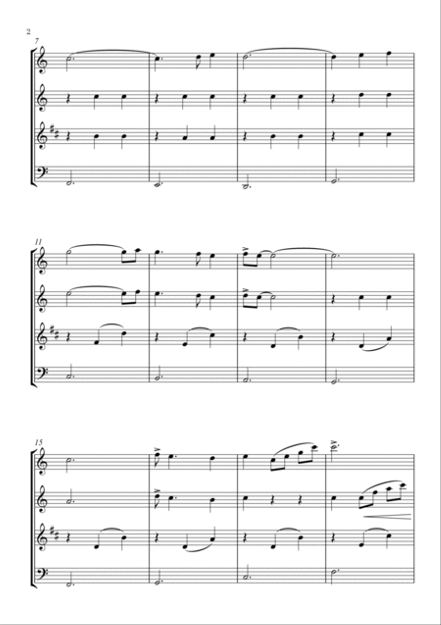 Piano Man Woodwind Quartet scores gallery preview page 2