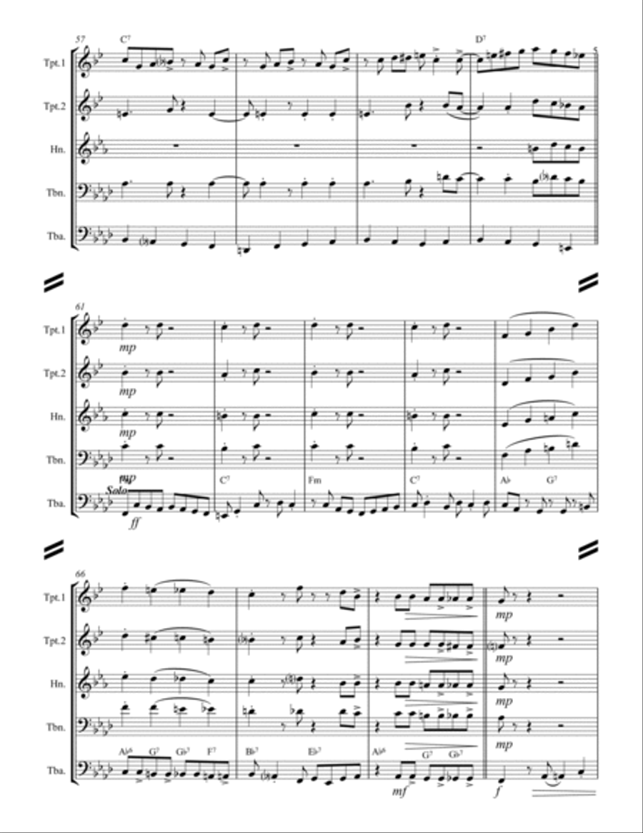 Sweet Georgia Brown (for Brass Quintet) Brass Quintet scores gallery preview page 6