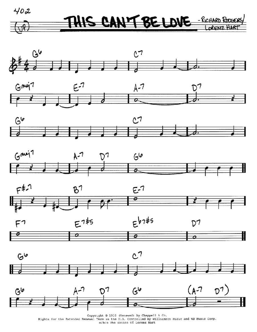 This Can't Be Love This Can't Be Love Piano scores gallery preview page 1