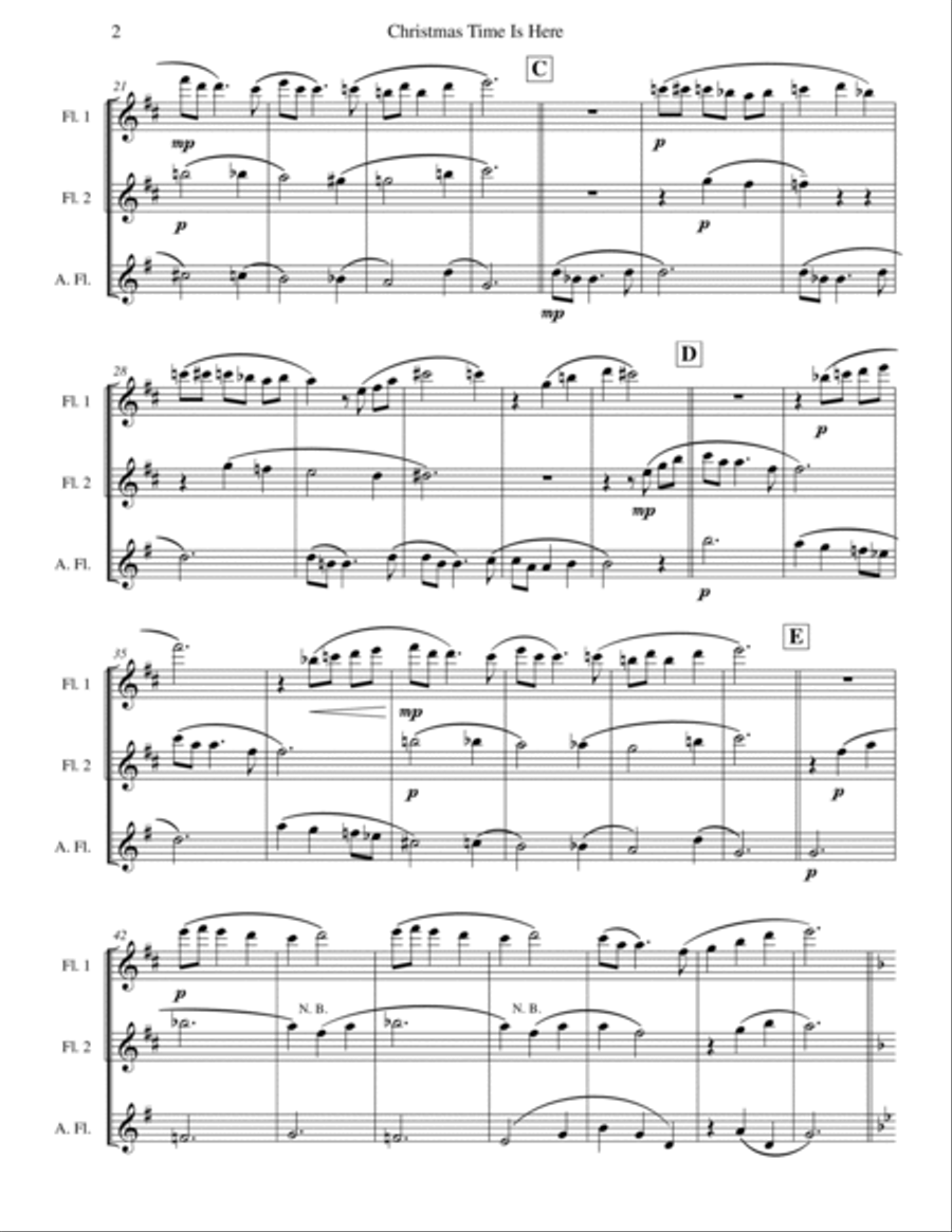 Christmas Time Is Here Flute Trio scores gallery preview page 2