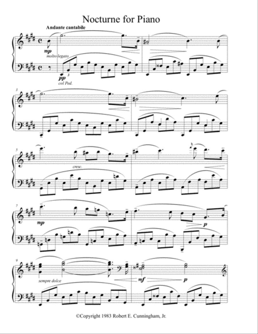 Nocturne No. 1 for Piano Piano Solo scores gallery preview page 2
