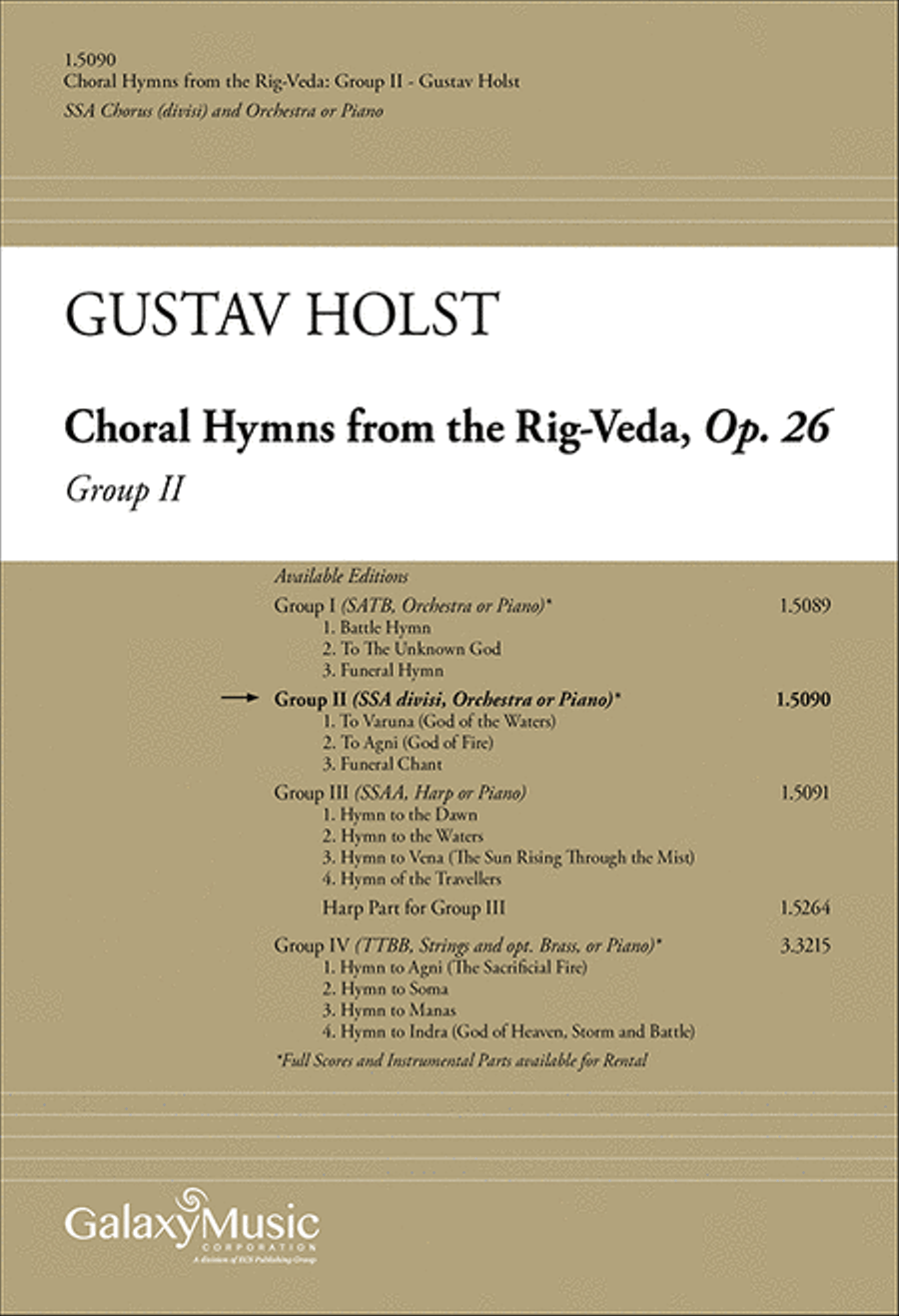 Choral Hymns from the Rig-Veda, Group 2 2-Part scores gallery preview page 1