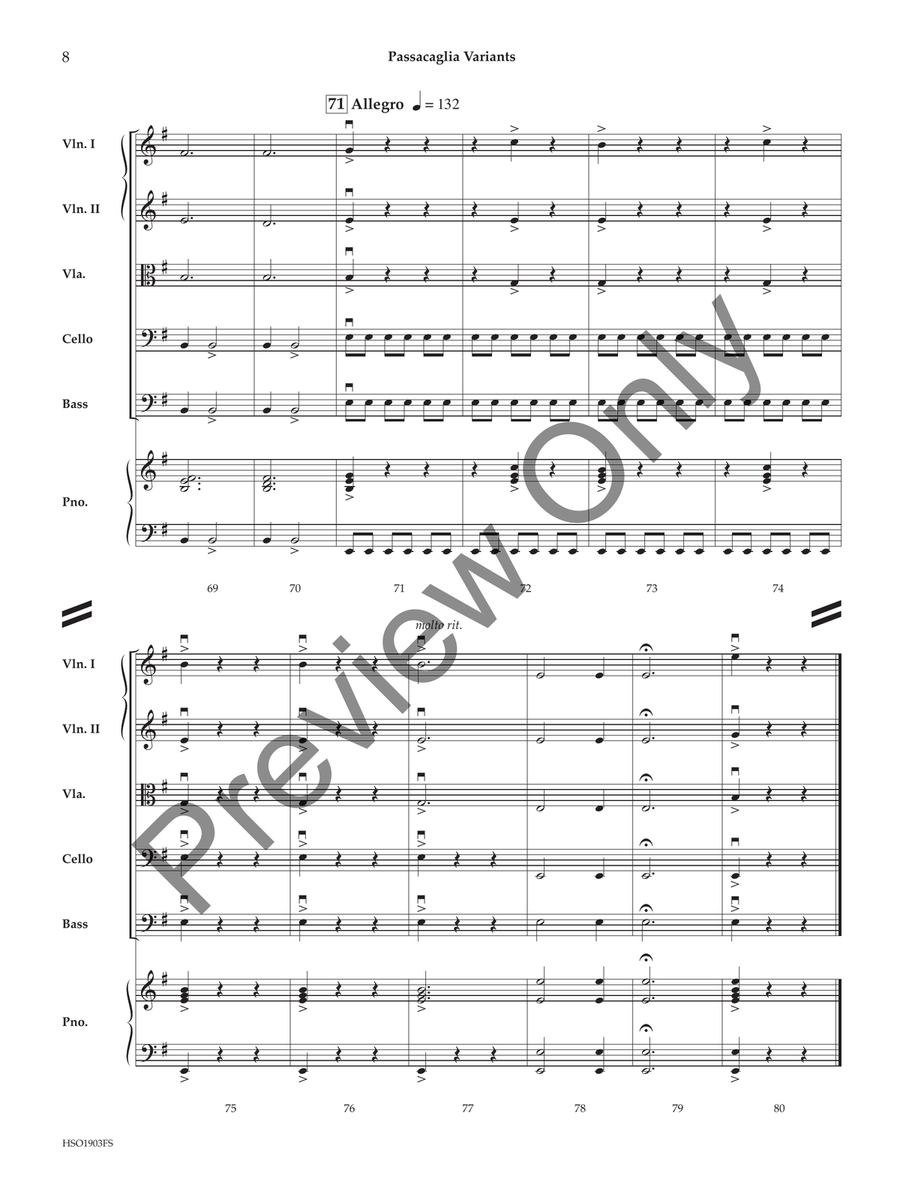 Passacaglia Variants String Orchestra scores gallery preview page 7