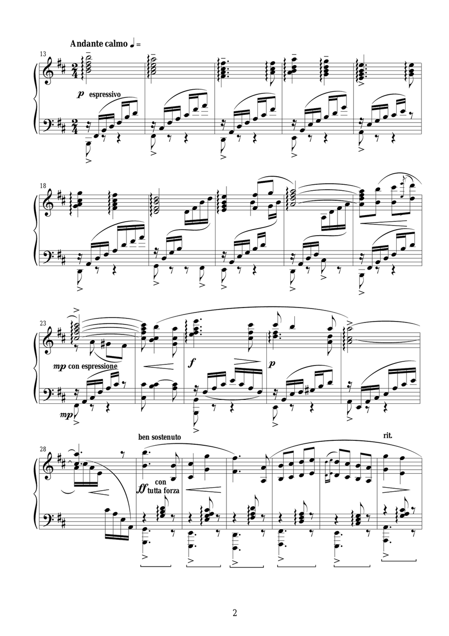 Puccini - Manon Lescaut (Act3) Intermezzo - Solo Piano Piano Solo scores gallery preview page 2