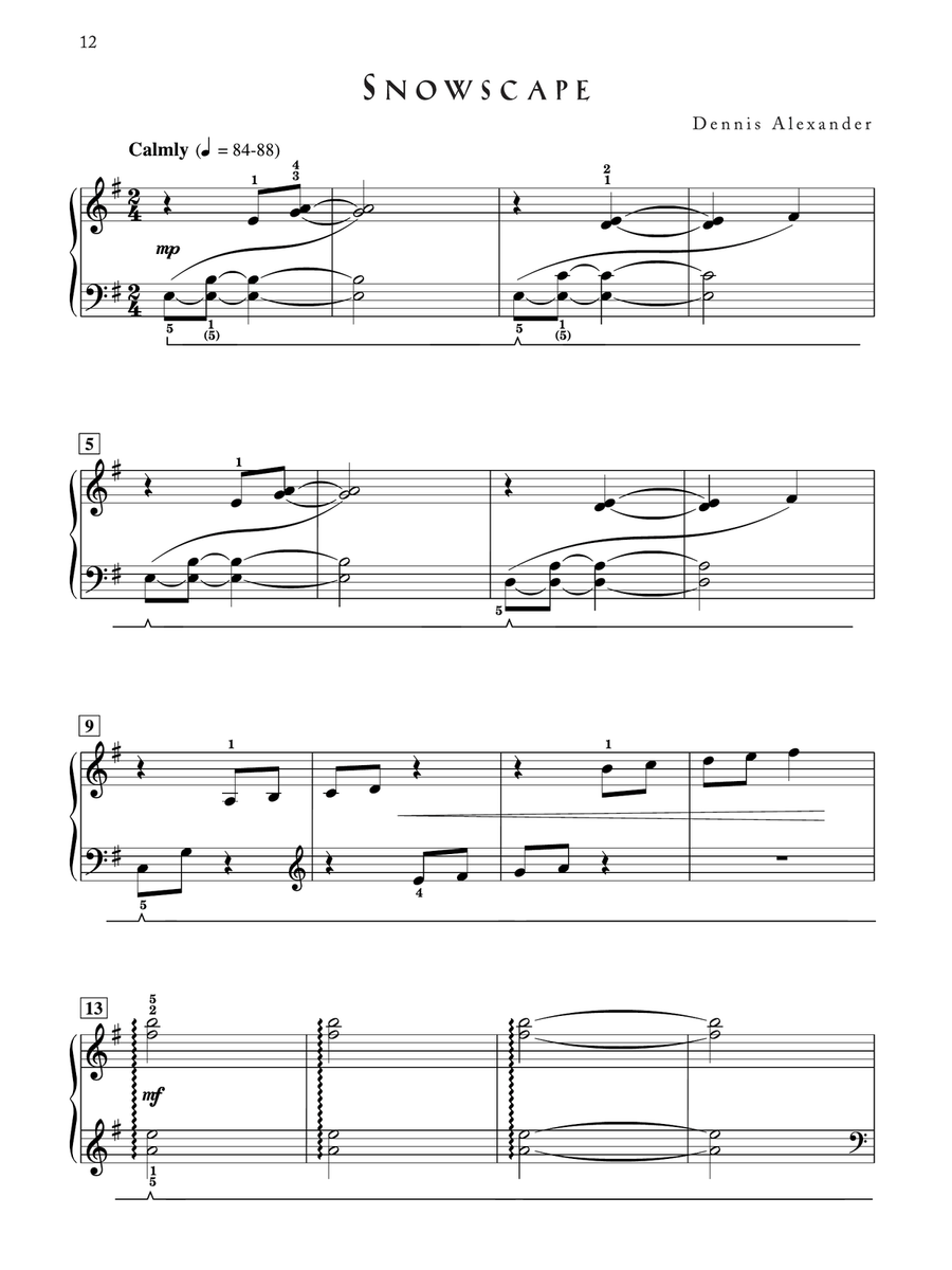 Snowscape - Piano Solo Piano Solo scores gallery preview page 1