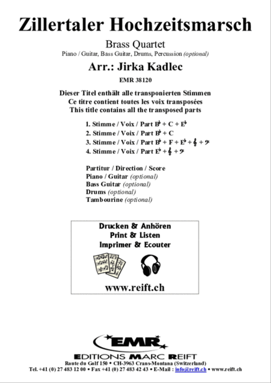 Zillertaler Hochzeitsmarsch Zillertaler Hochzeitsmarsch Brass Ensemble scores gallery preview page 2