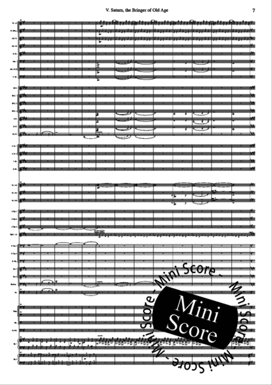 The Planets Concert Band scores gallery preview page 99
