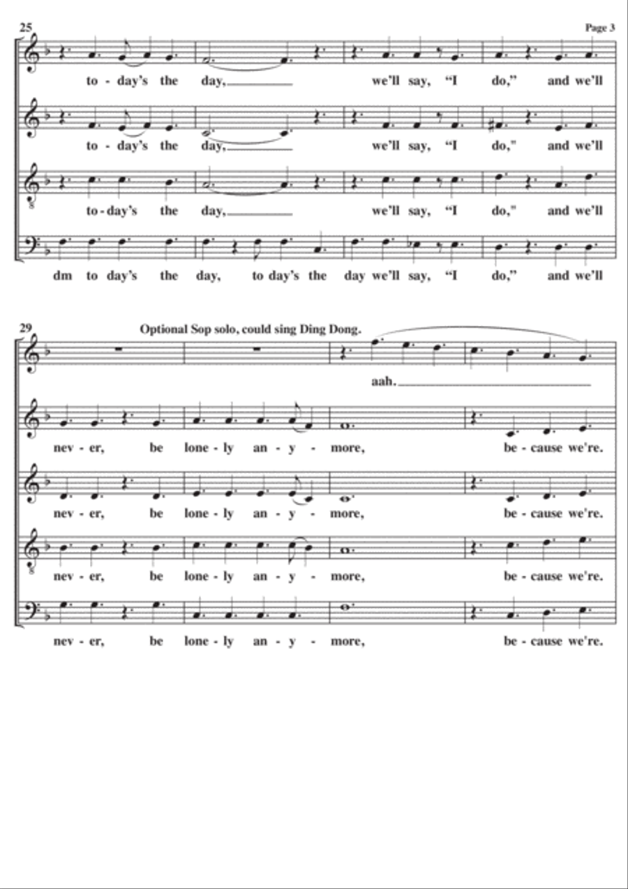Chapel Of Love 4-Part scores gallery preview page 3