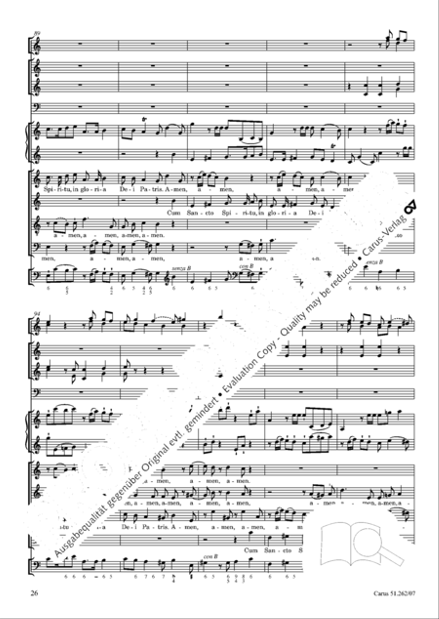 Missa longa in C major (Missa longa in C) 4-Part scores gallery preview page 27