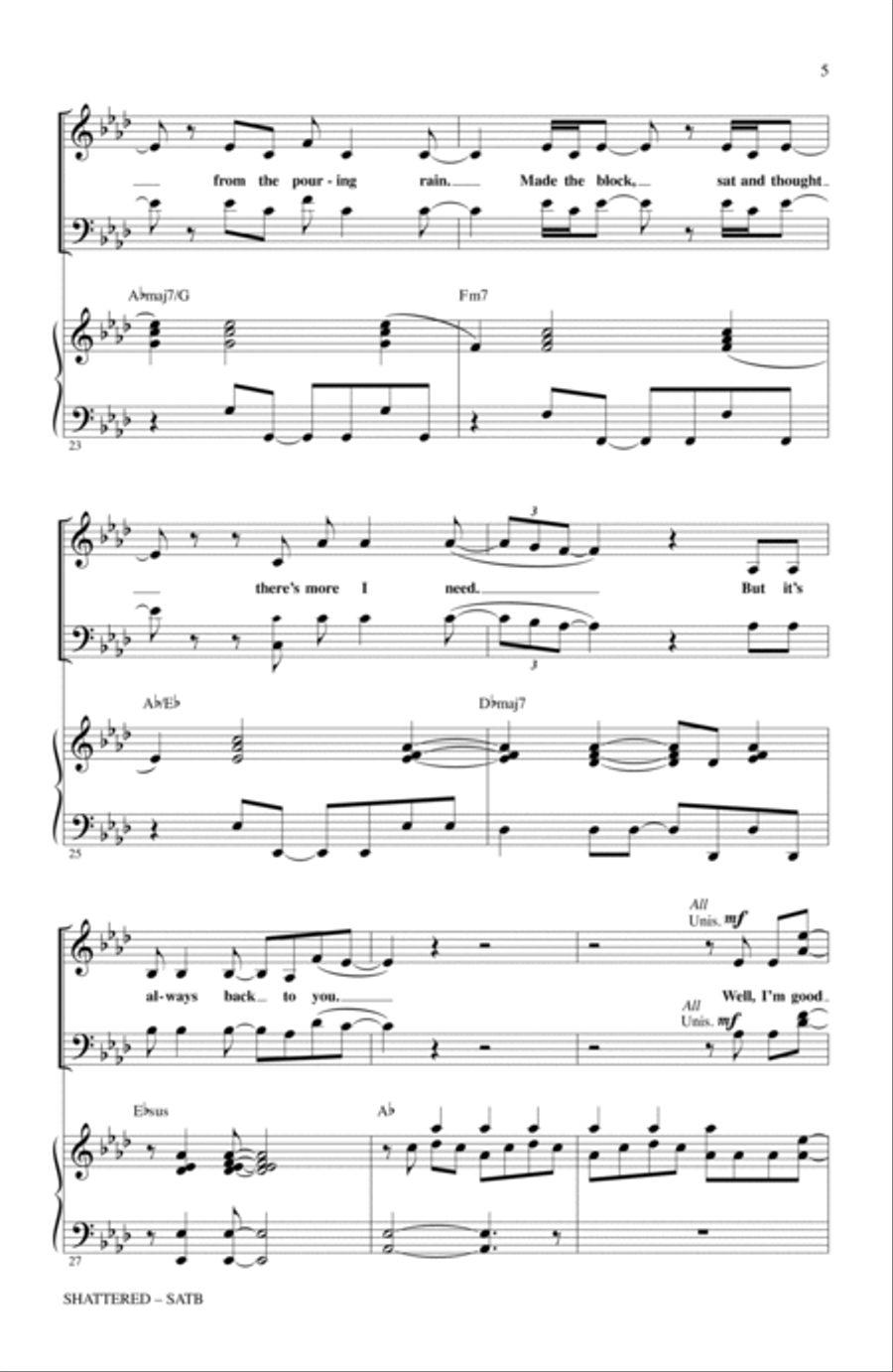 Shattered (Turn The Car Around) 4-Part scores gallery preview page 4