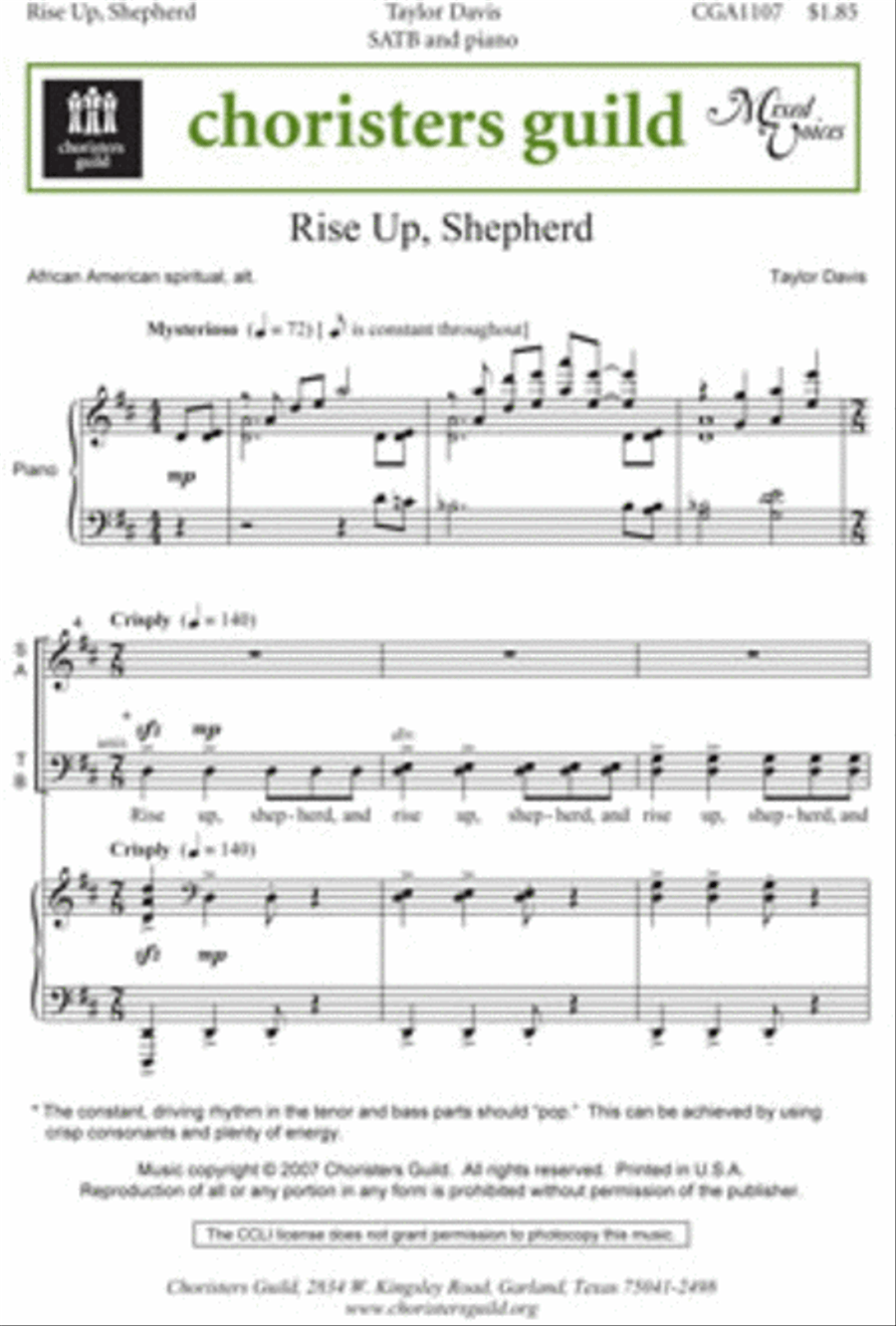 Rise Up, Shepherd 4-Part scores gallery preview page 1