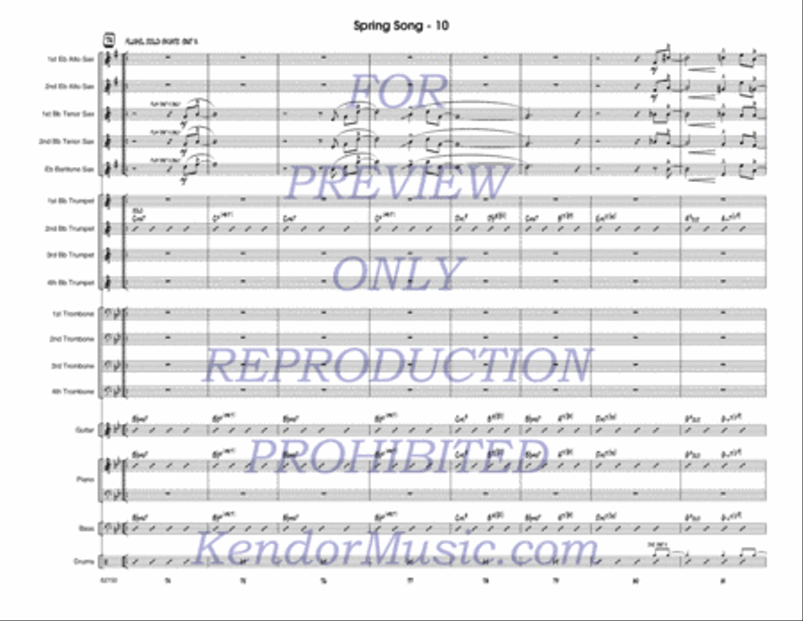 Spring Song (Score) Jazz Ensemble scores gallery preview page 11