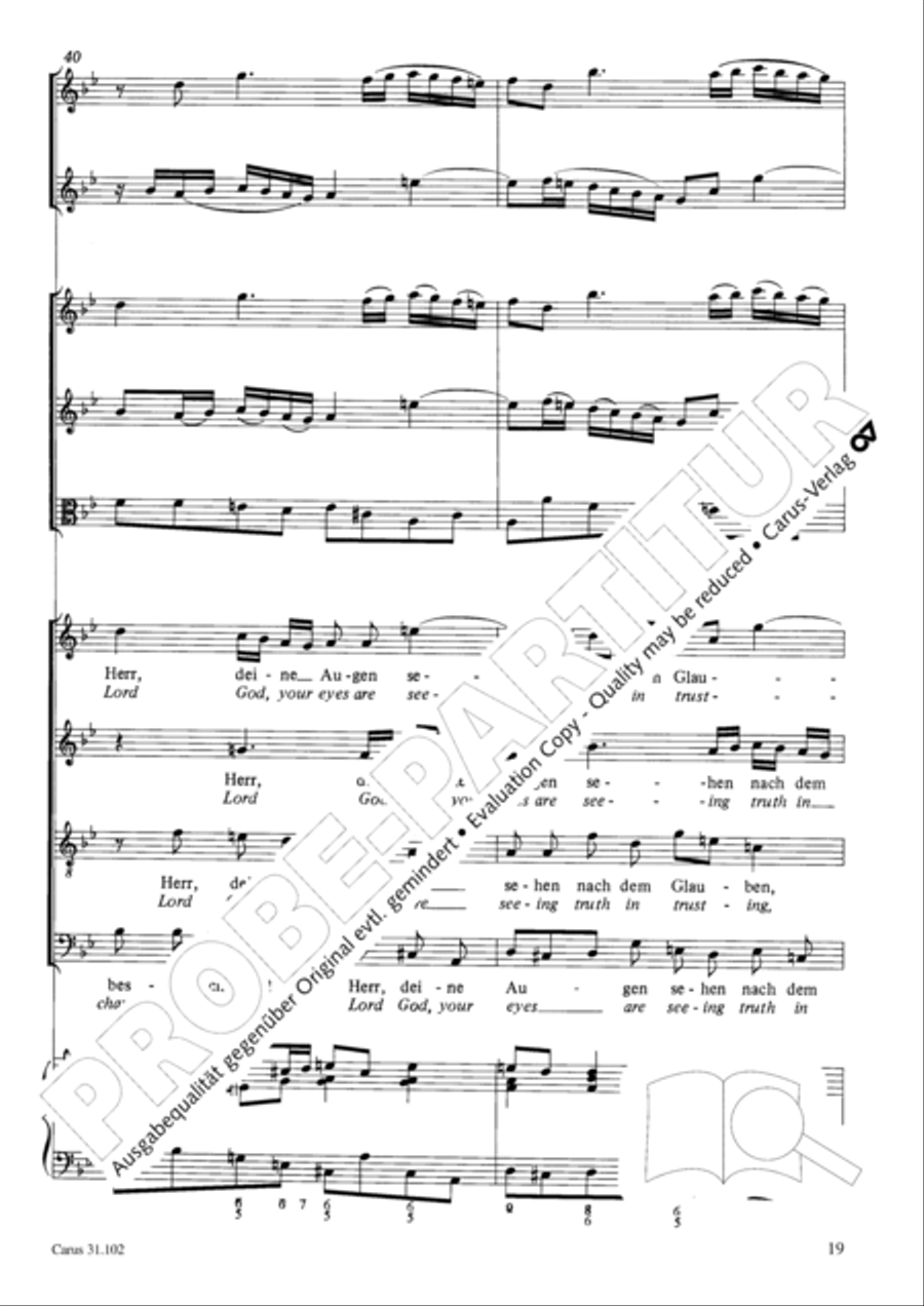 Lord God, your eyes are seeing truth in trusting (Herr, deine Augen sehen nach dem Glauben) ATB scores gallery preview page 20