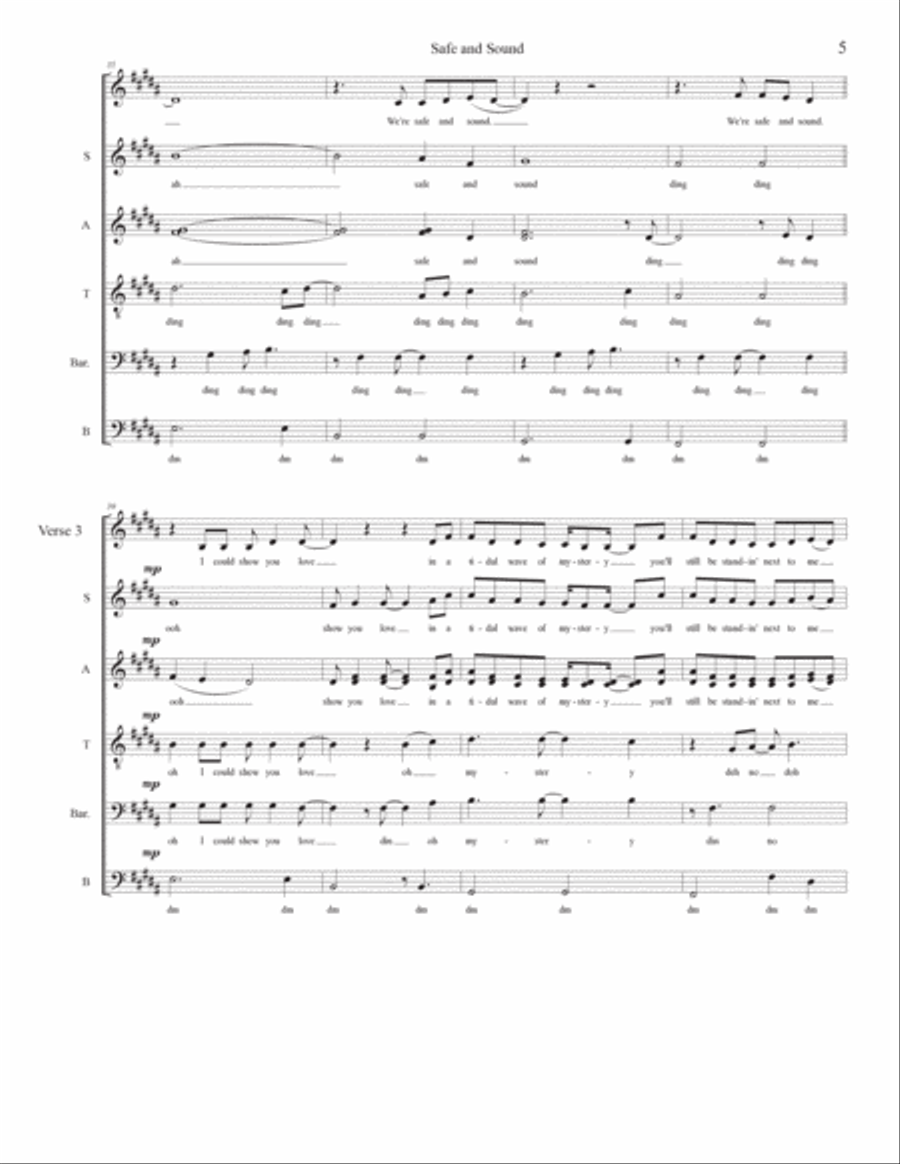 Safe And Sound 4-Part scores gallery preview page 5