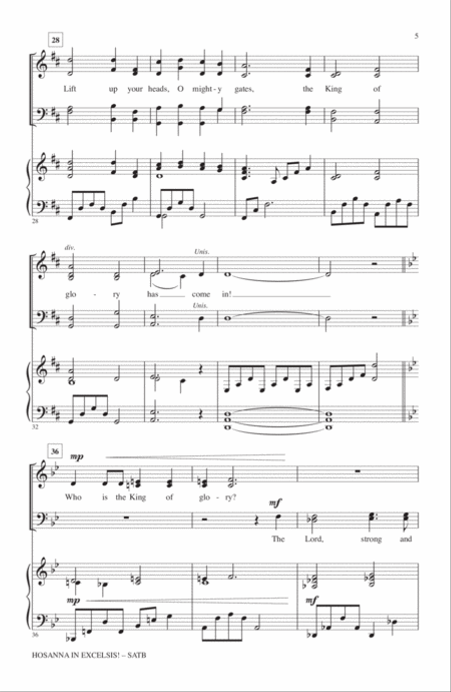 Hosanna In Excelsis! 4-Part scores gallery preview page 4