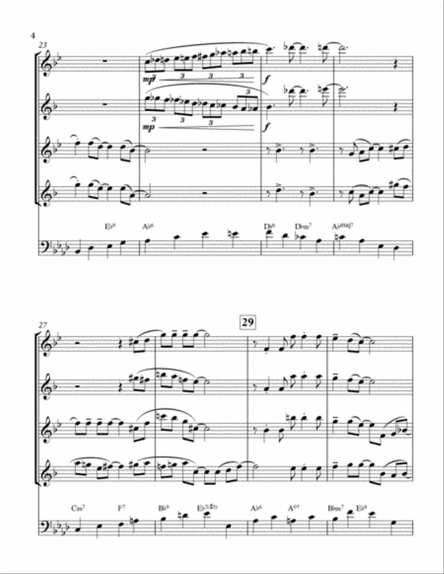 It's Only A Paper Moon Saxophone Quartet scores gallery preview page 4