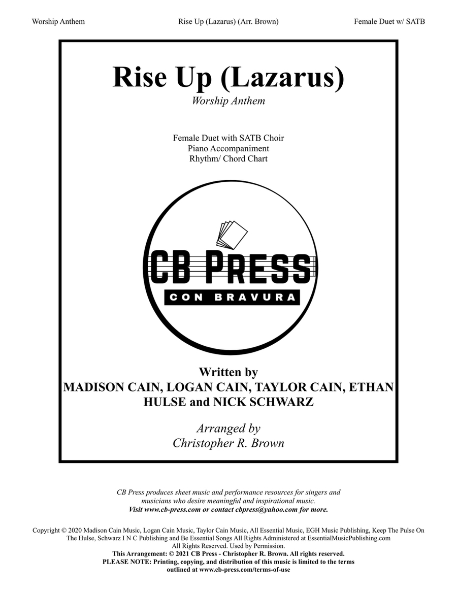 Rise Up (lazarus) 4-Part scores gallery preview page 1