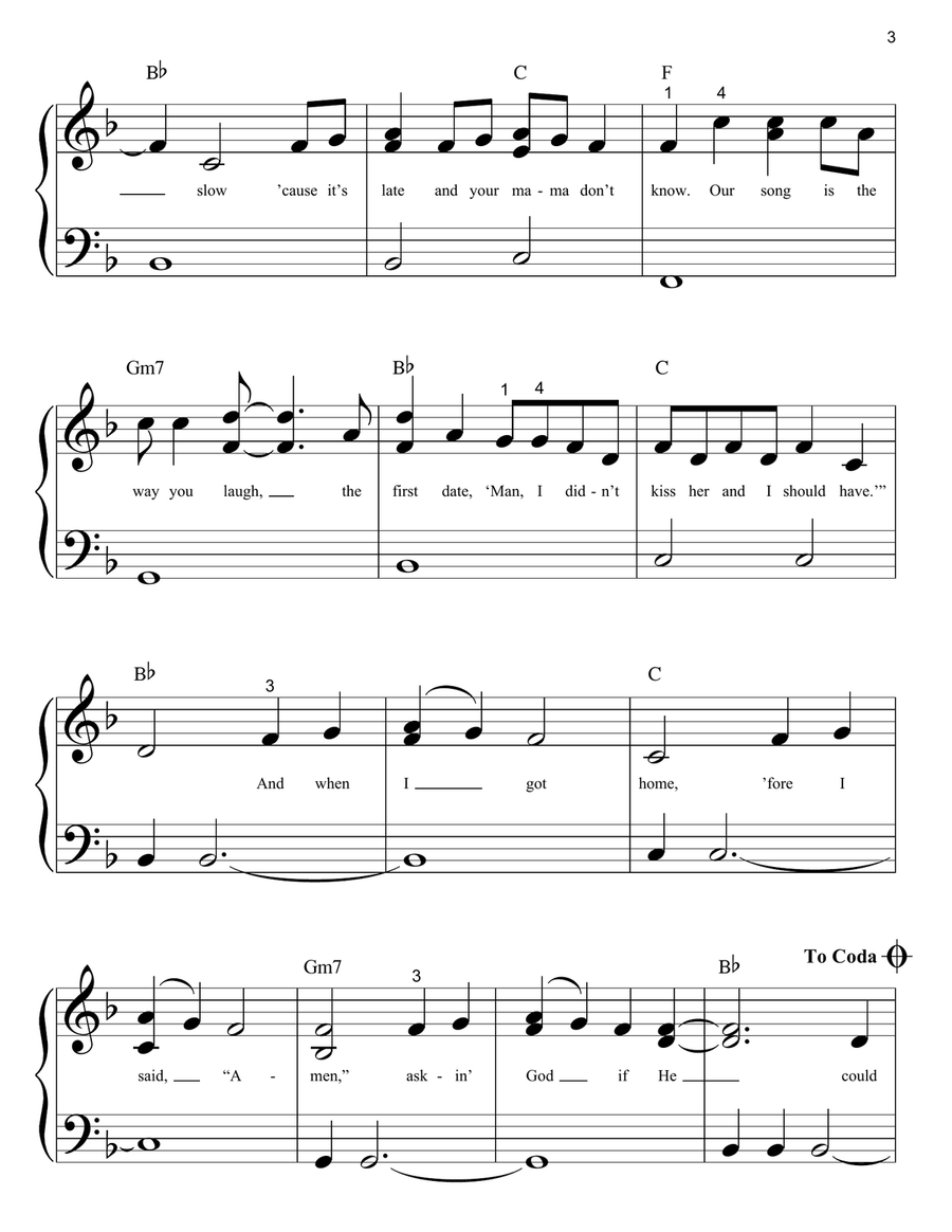 Our Song Easy Piano scores gallery preview page 3