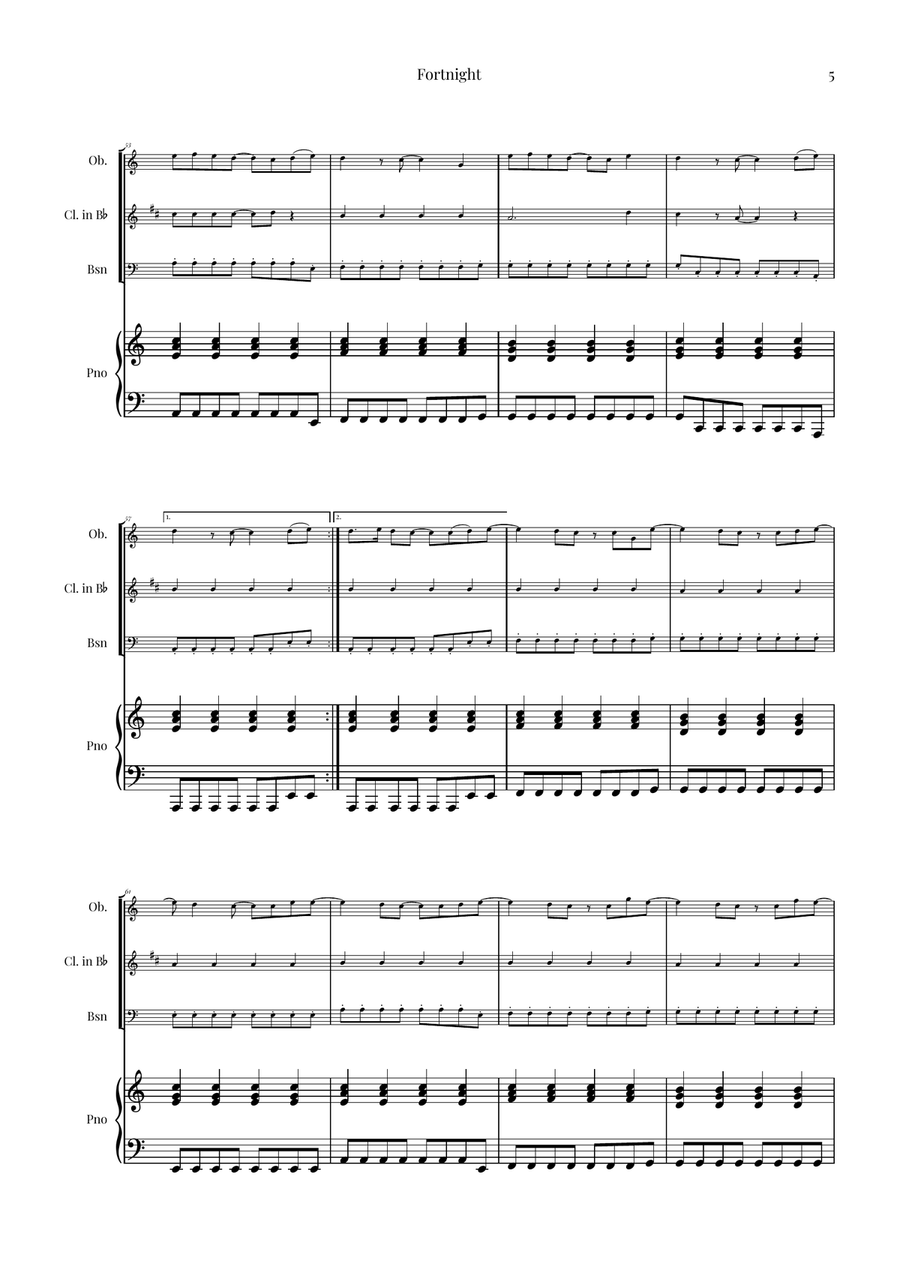 Fortnight Woodwind Trio scores gallery preview page 5