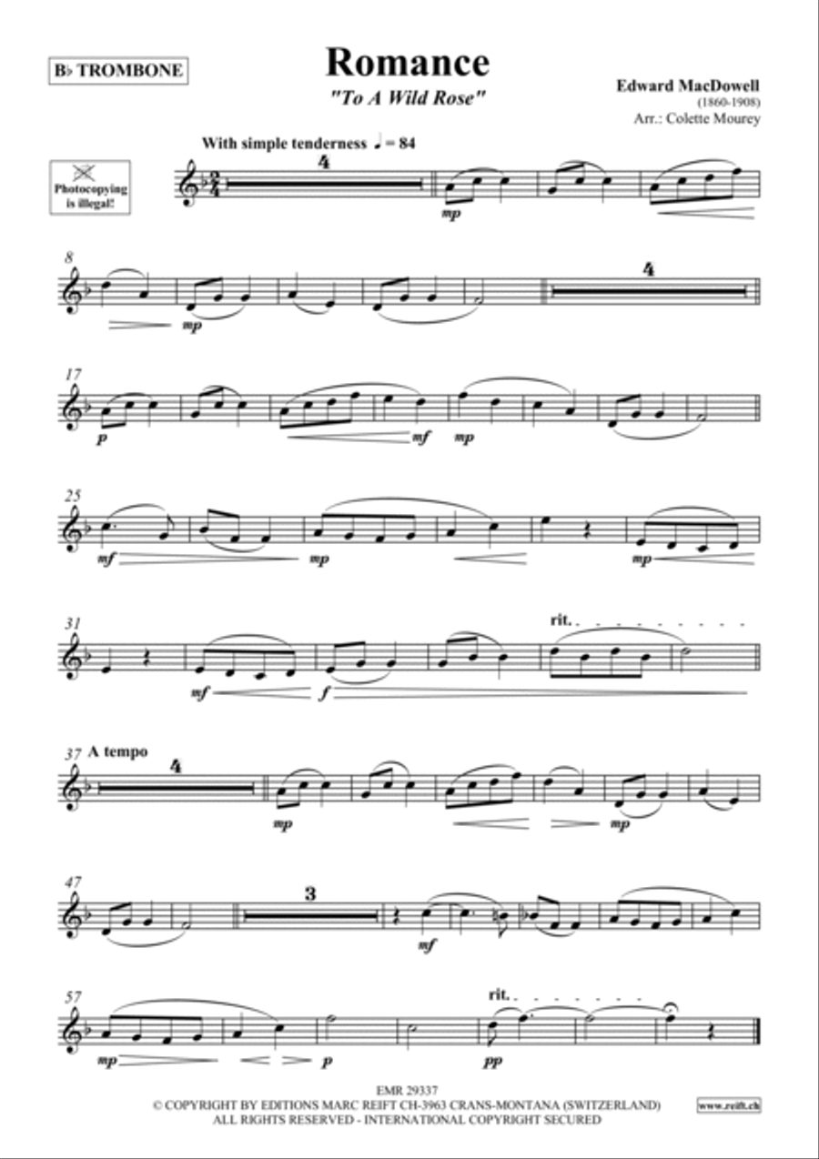 Romance Romance Trombone scores gallery preview page 3