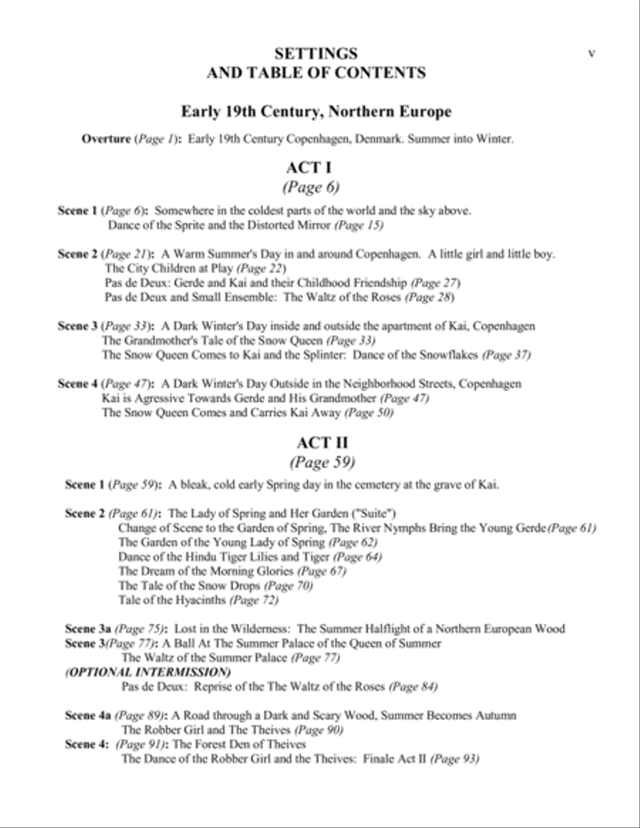 The Snow Queen, A Ballet in 3 Acts, PIANO VOCAL SCORE Choir scores gallery preview page 5