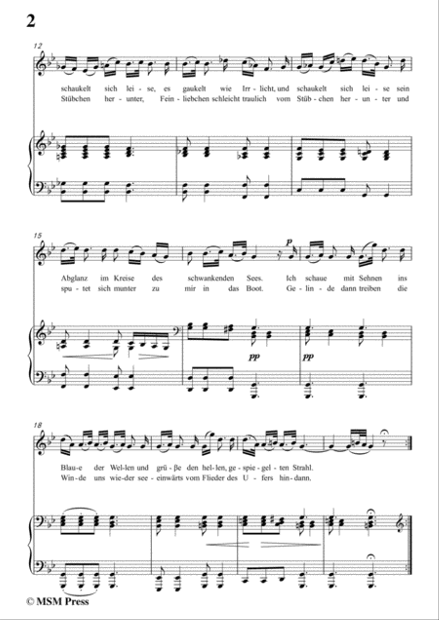 Schubert-Des Fischers Liebesglück,in g minor,D.933,for Voice and Piano Voice Solo scores gallery preview page 4