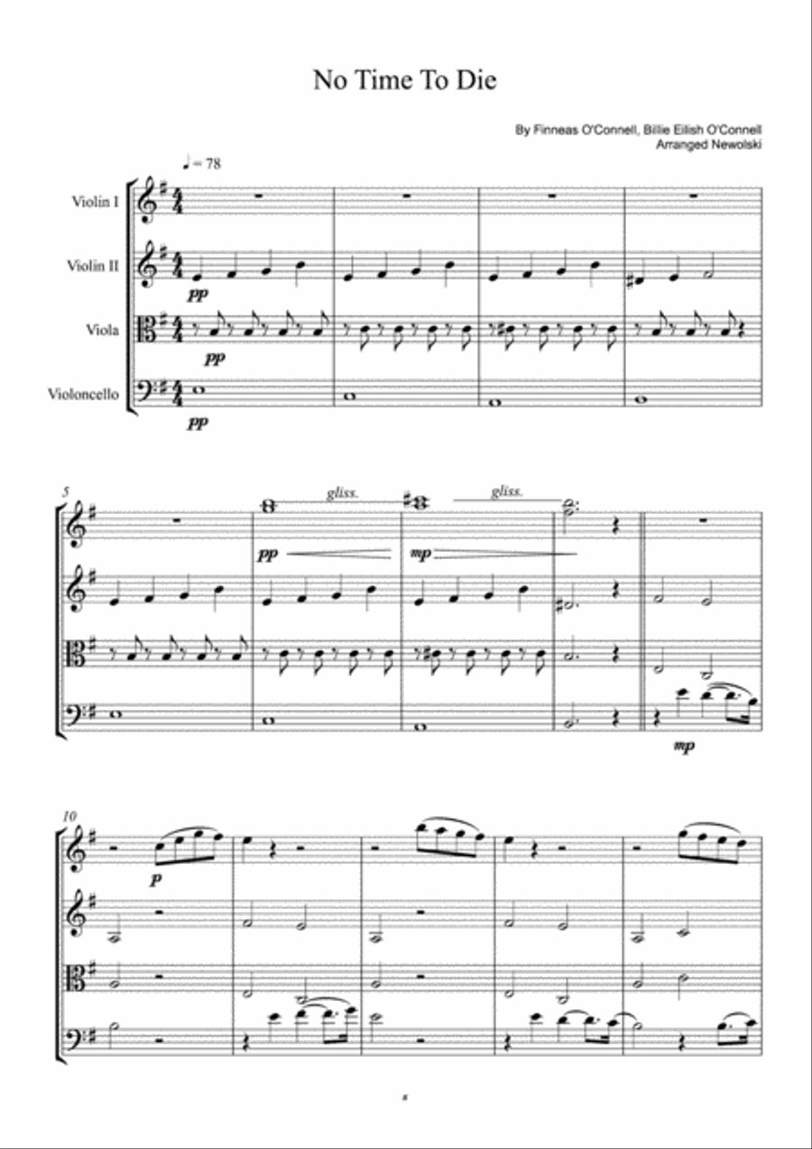No Time To Die String Quartet scores gallery preview page 2