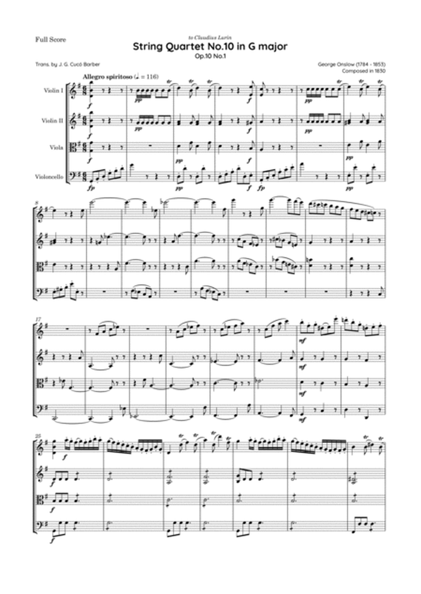 Onslow - String Quartet No.10 in G major, Op.10 No.1 image number null