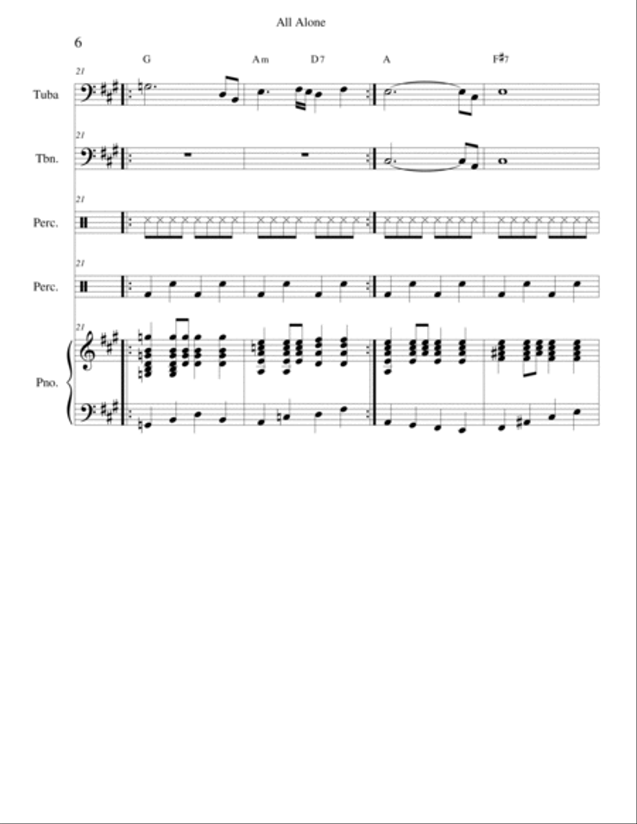 All Alone Trombone scores gallery preview page 6