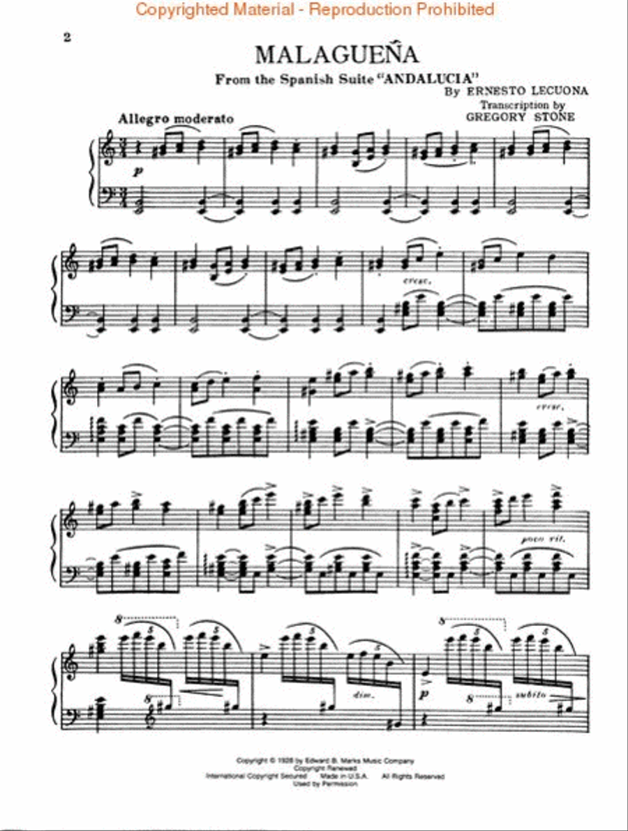 Lecuona's Best Made Easier for You Easy Piano scores gallery preview page 2