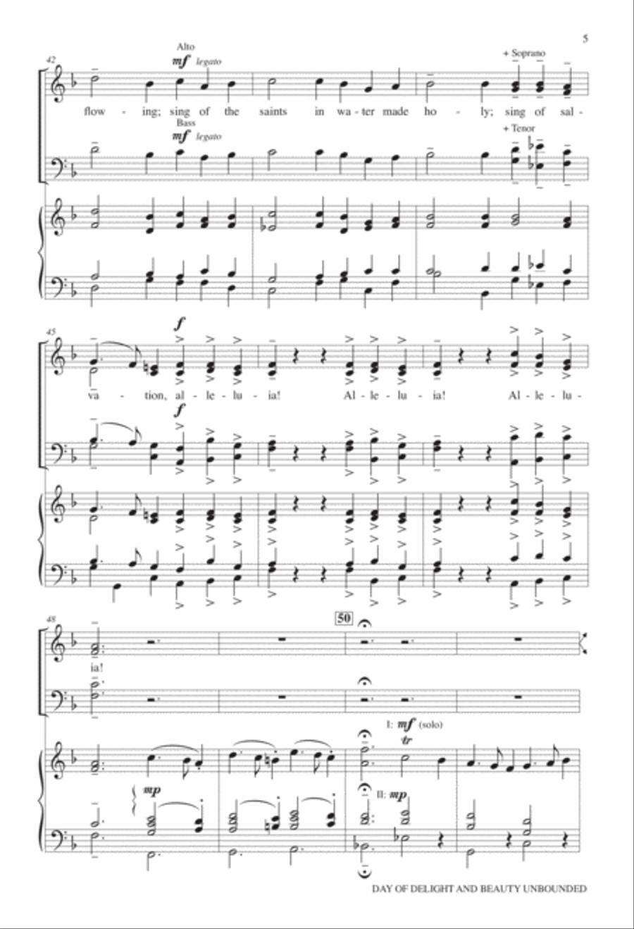 Day of Delight and Beauty Unbounded 4-Part scores gallery preview page 5